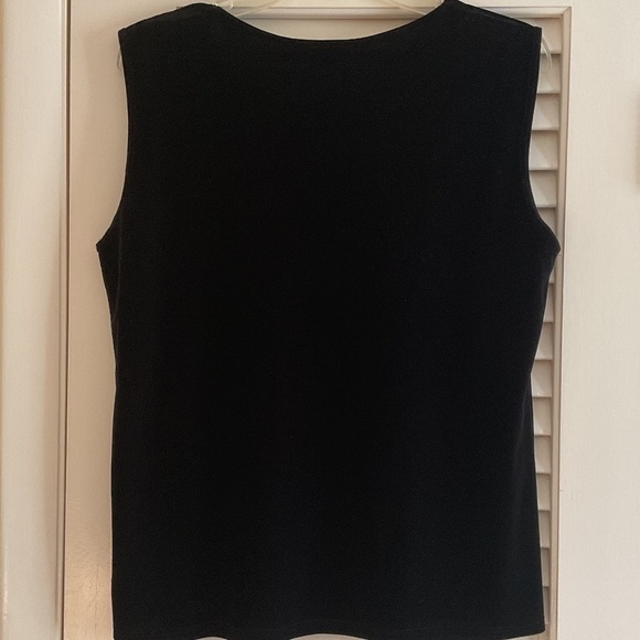 Black Velvet Sleeveless Stretch Top Size XL - Picture 2 of 4